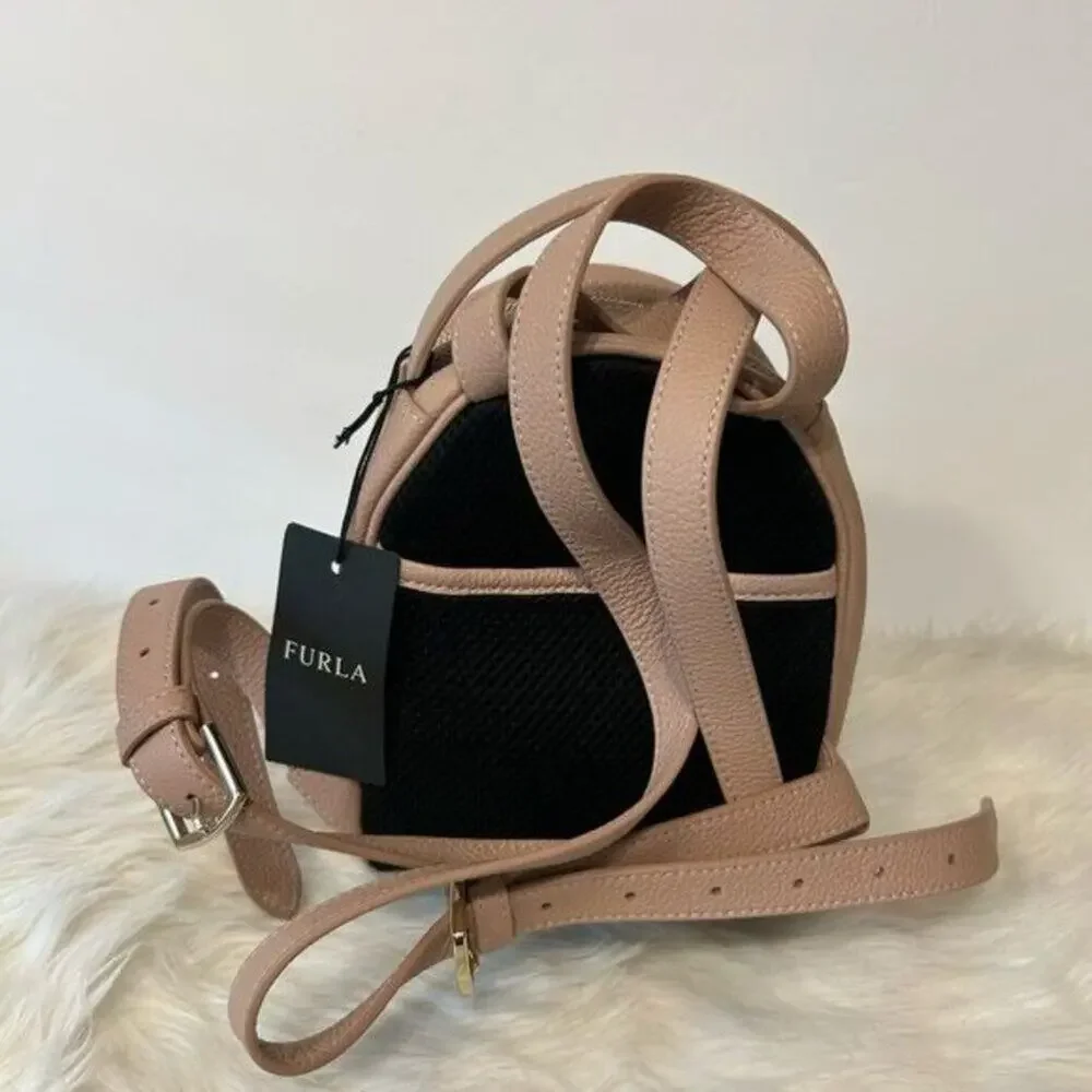 Furla Frida Mini backpack in Moonstone ( pale pink) with Rose Gold hardware New